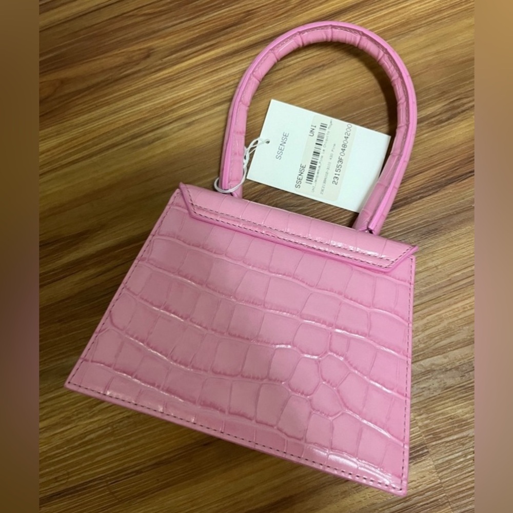 Pink Croc Embossed Moyen Bag - Picture 2 of 5